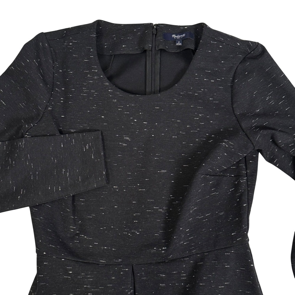 Madewell Gia Marled Concept Black Speckled A Line Dress Pleated Stretch Womens 0